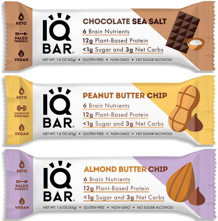 Fresh Food Enterprises — IQ Bar 45g Chocolate Sea Salt, Peanut Butter